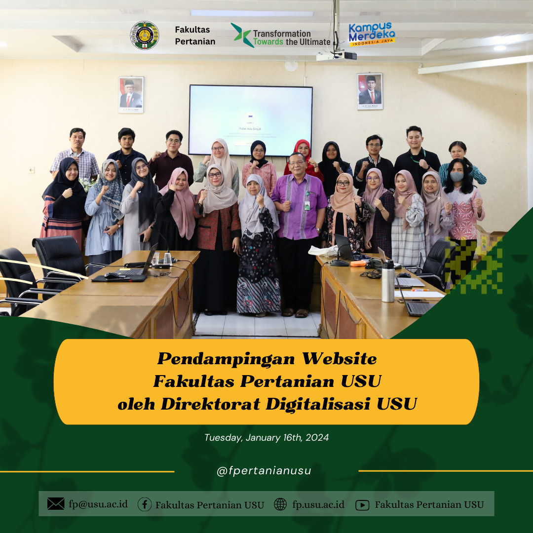 USU Faculty of Agriculture Website Assistance by USU Digitalization Directorate